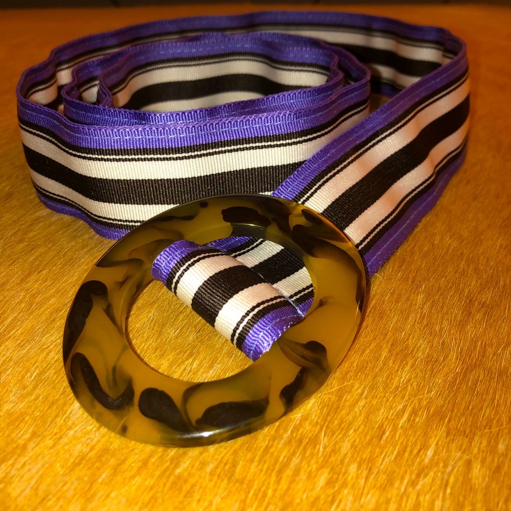 J Crew vintage striped belt sz M/L